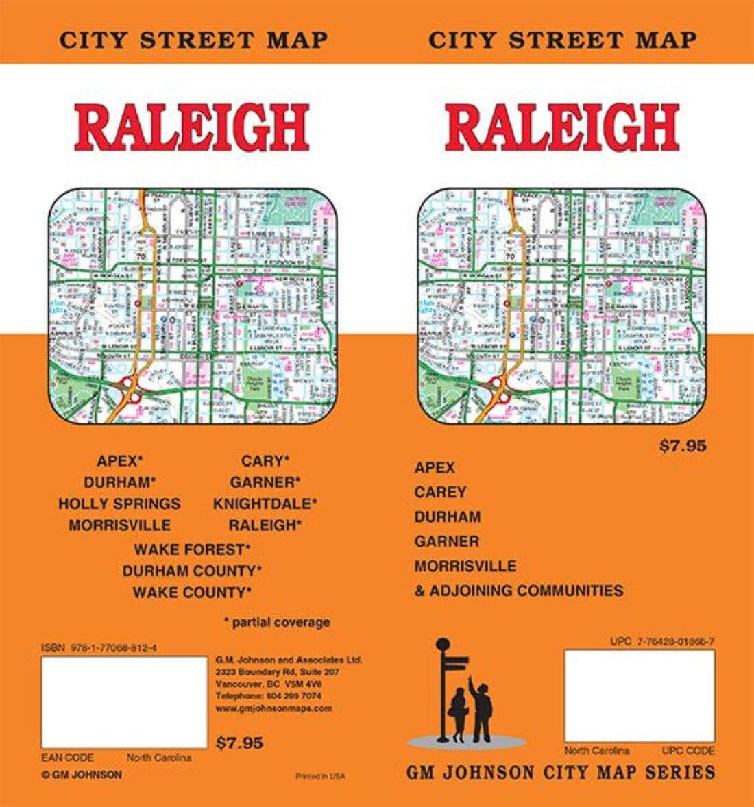 Plan des rues - Raleigh, Caroline du Nord | GM Johnson plan de ville GM Johnson Default Title