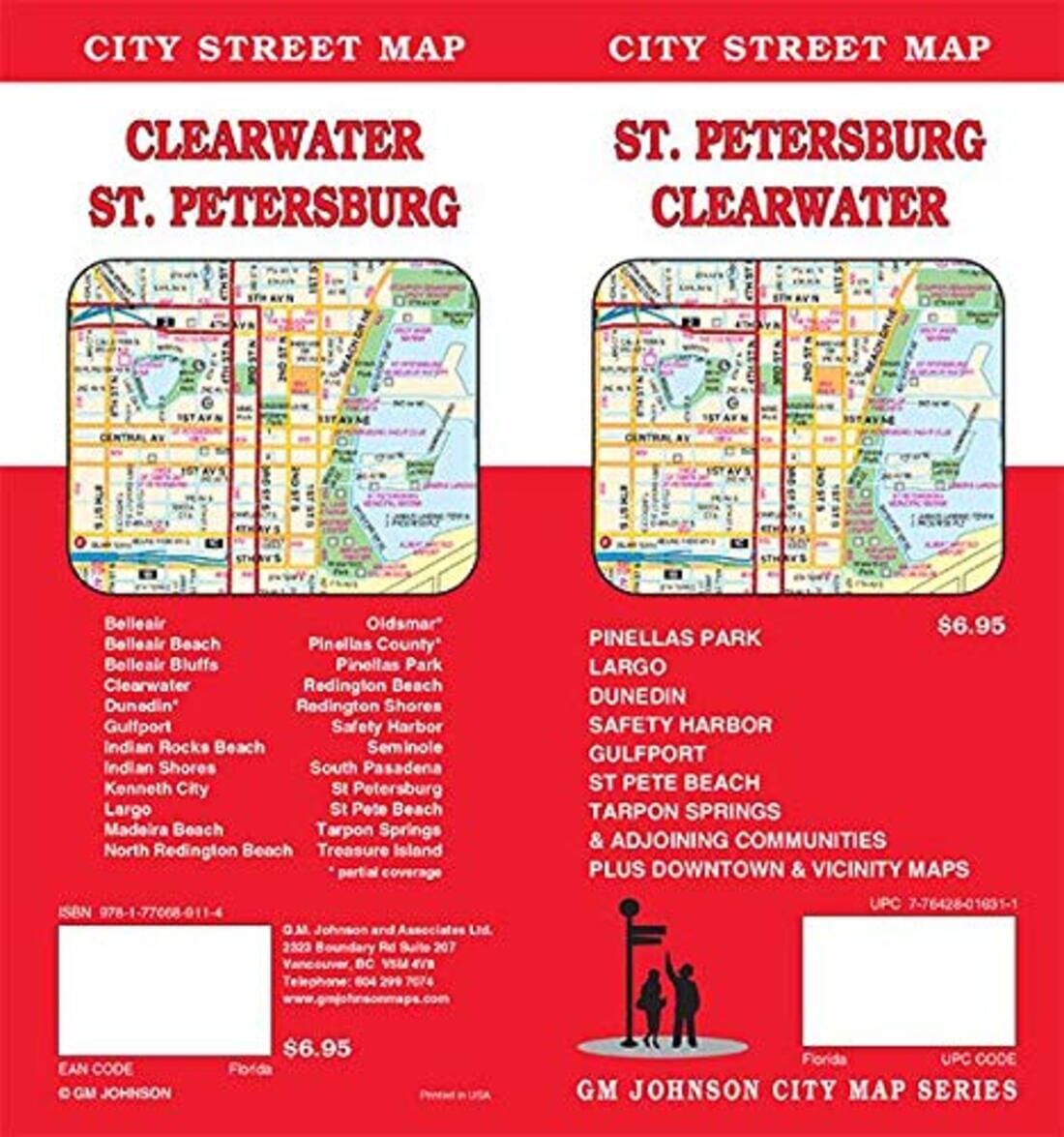 Plan des rues - Saint-Pétersbourg et Clearwater (Floride) | GM Johnson plan de ville GM Johnson Default Title