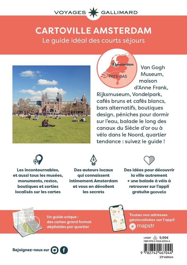 Guide de voyage de poche- Amsterdam 2025/26 | Cartoville guide de voyage Gallimard