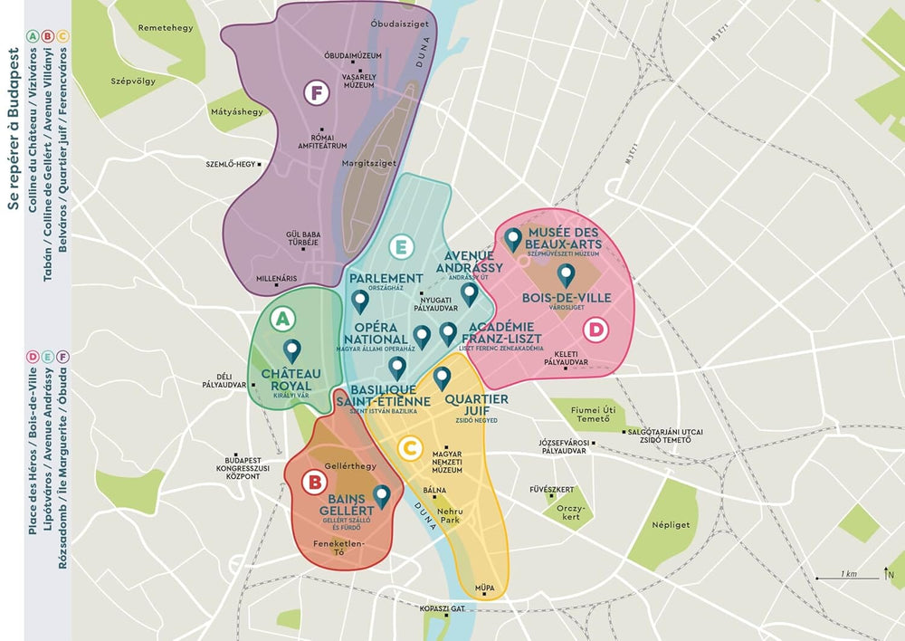Plan détaillé - Budapest | Cartoville carte pliée Gallimard 