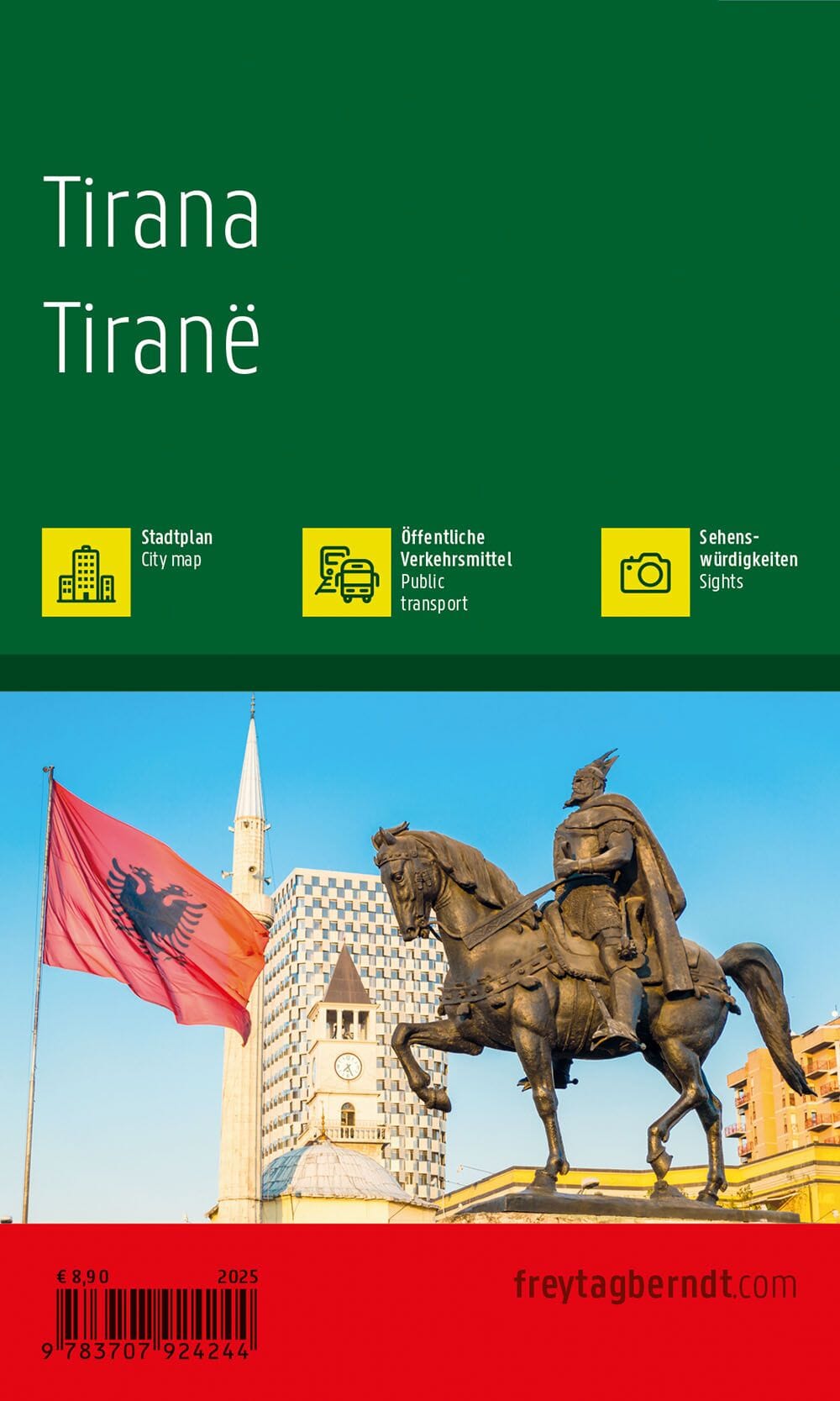 Plan détaillé de poche - Tirana (Albanie) | Freytag & Berndt plan de ville Freytag & Berndt