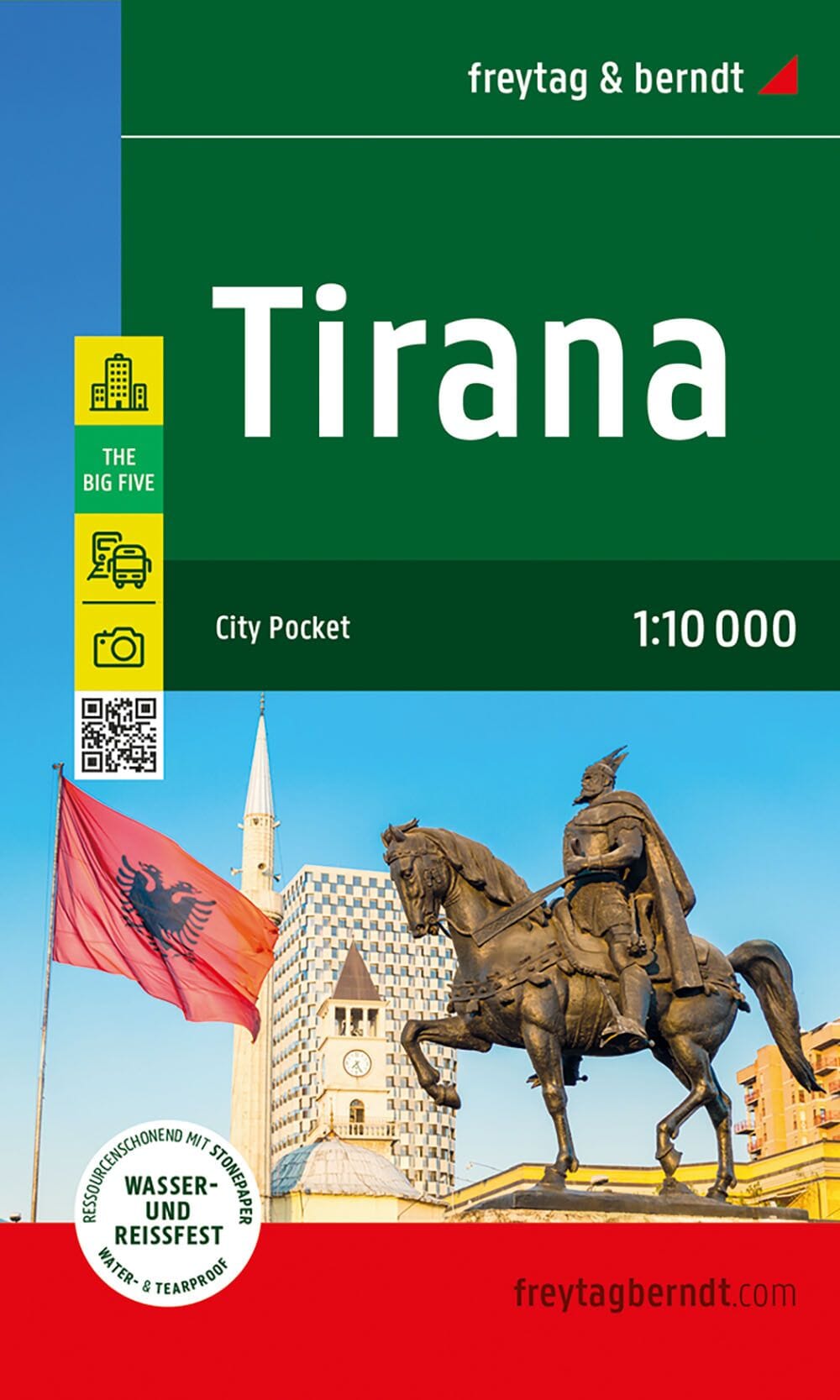 Plan détaillé de poche - Tirana (Albanie) | Freytag & Berndt plan de ville Freytag & Berndt