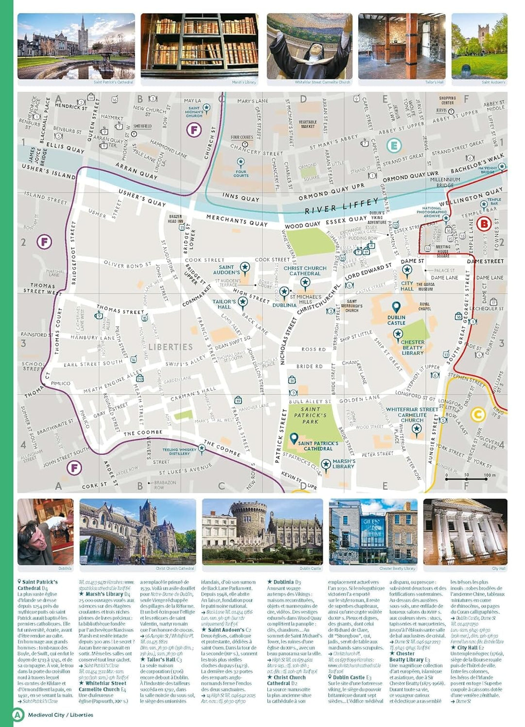 Plan détaillé - Dublin - Édition 2024 | Cartoville carte pliée Gallimard 