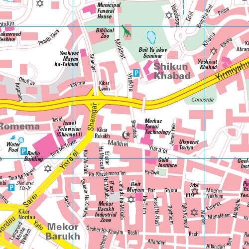 Plan détaillé - Jerusalem | Freytag & Berndt plan de ville Freytag & Berndt 