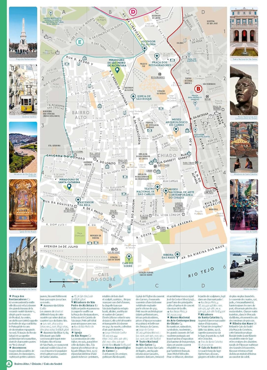 Plan détaillé - Lisbonne 2024/25 | Cartoville carte pliée Gallimard 