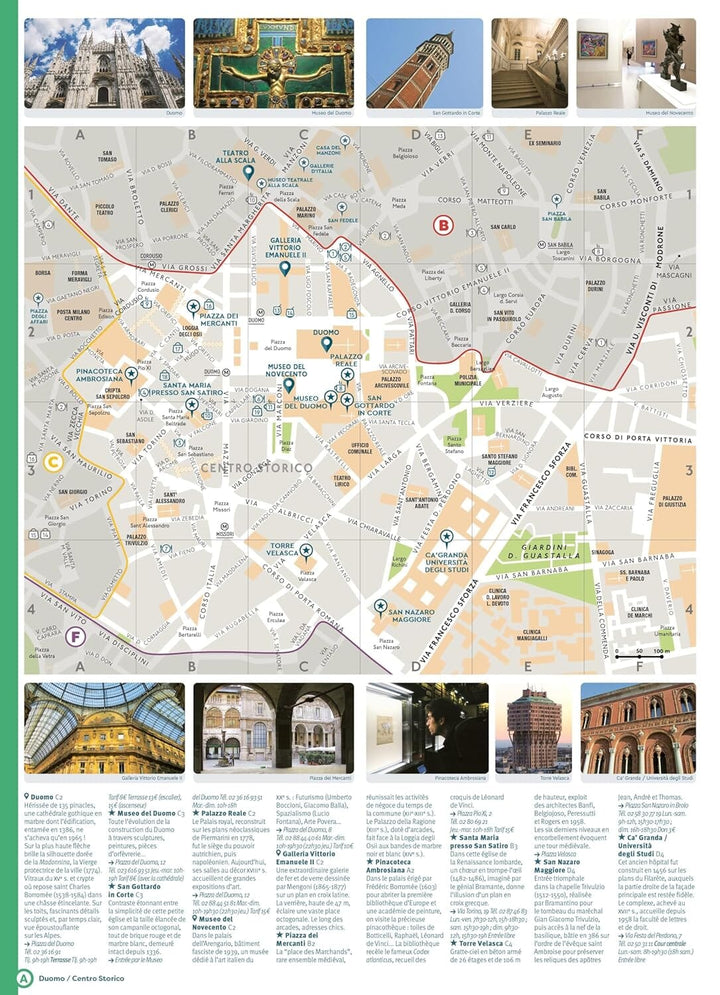 Plan détaillé - Milan | Cartoville carte pliée Gallimard 