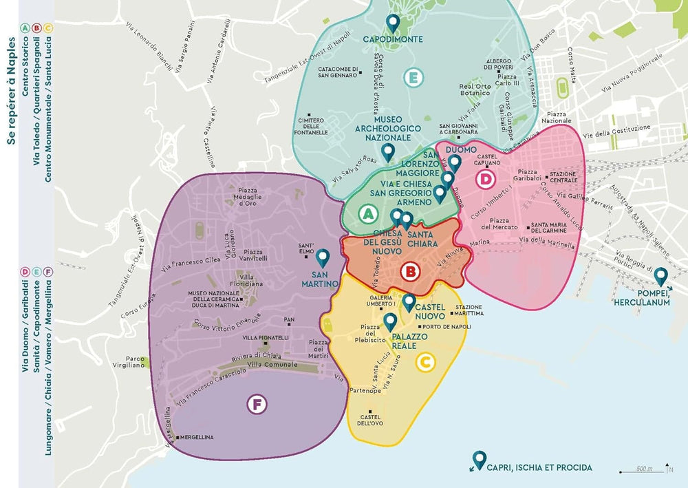 Plan détaillé - Naples - Édition 2024 | Cartoville carte pliée Gallimard 