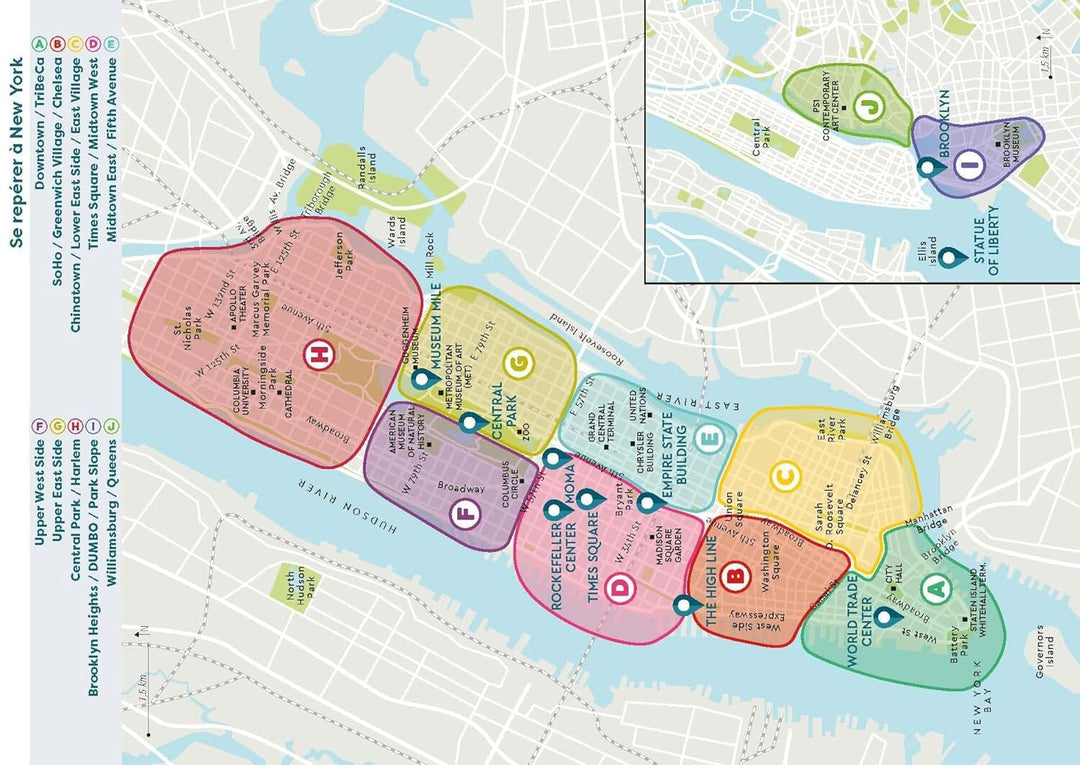 Plan détaillé - New York 2024/25 | Cartoville carte pliée Gallimard 