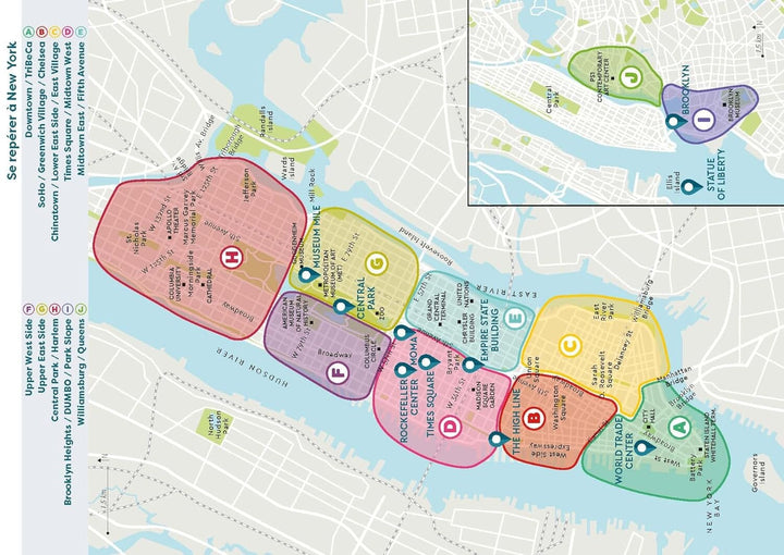Plan détaillé - New York 2024/25 | Cartoville carte pliée Gallimard 