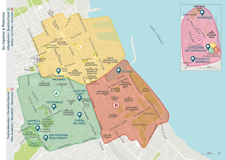 Plan détaillé - Palerme | Cartoville carte pliée Gallimard 