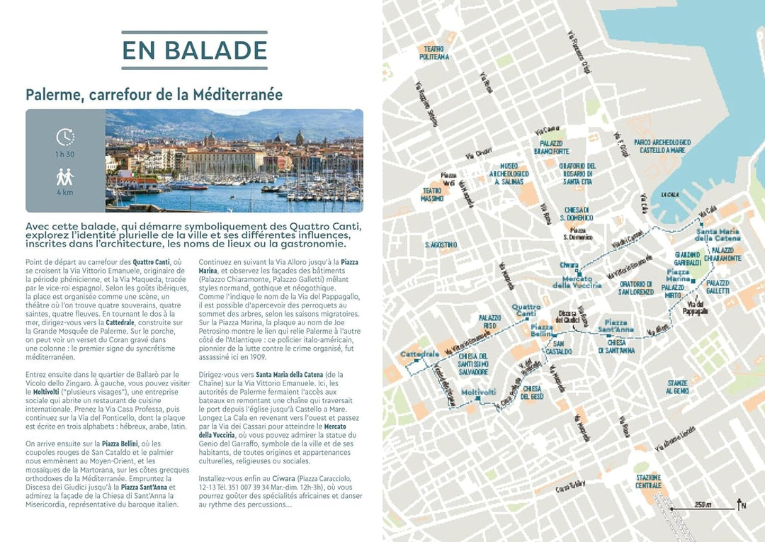 Plan détaillé - Palerme | Cartoville carte pliée Gallimard 