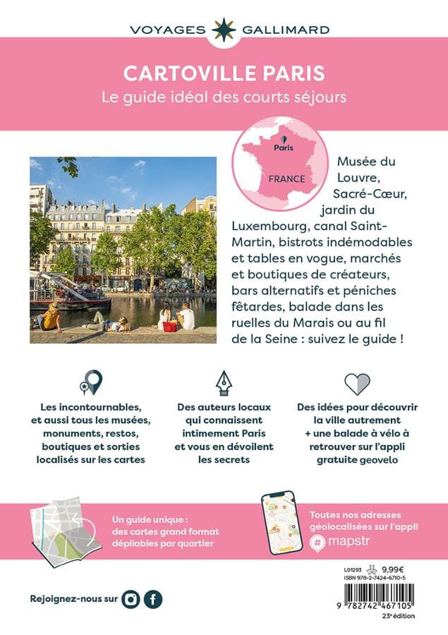 Guide de voyage de poche - Paris 2025/26 | Cartoville guide de voyage Gallimard