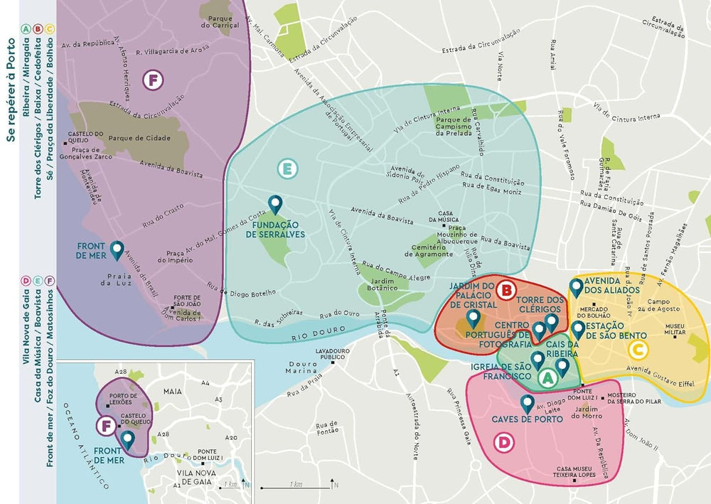 Plan détaillé - Porto - Édition 2024 | Cartoville carte pliée Gallimard 