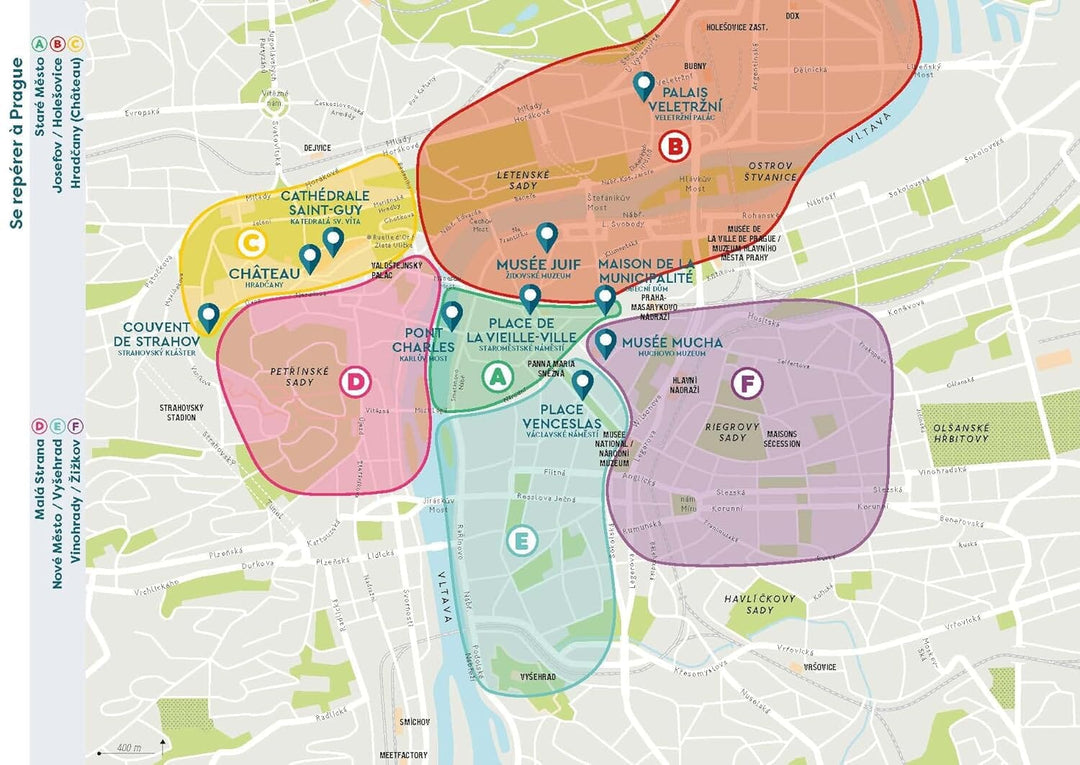 Plan détaillé - Prague 2024/25 | Cartoville carte pliée Gallimard 