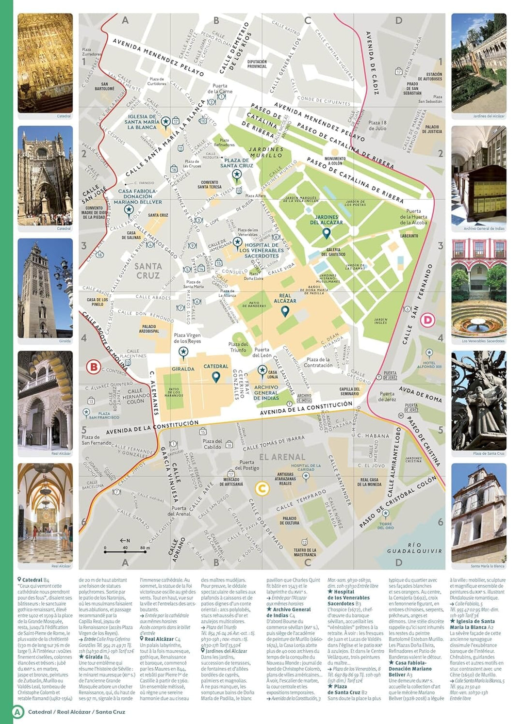 Plan détaillé - Séville | Cartoville carte pliée Gallimard 