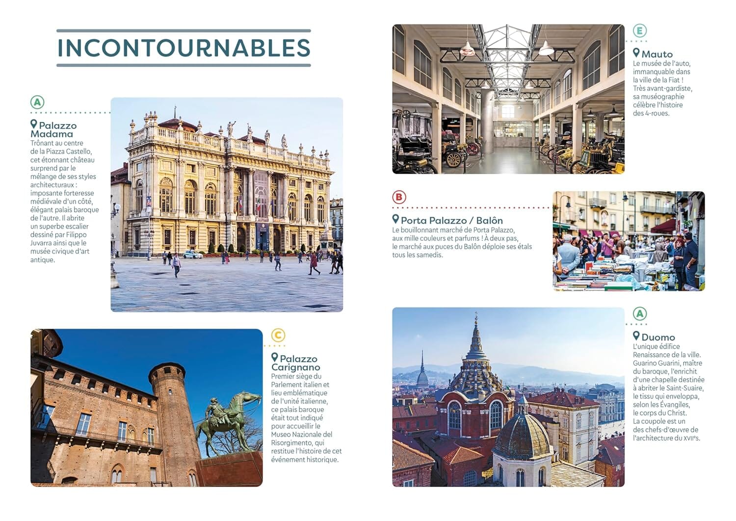 Plan détaillé - Turin | Cartoville guide de voyage Gallimard