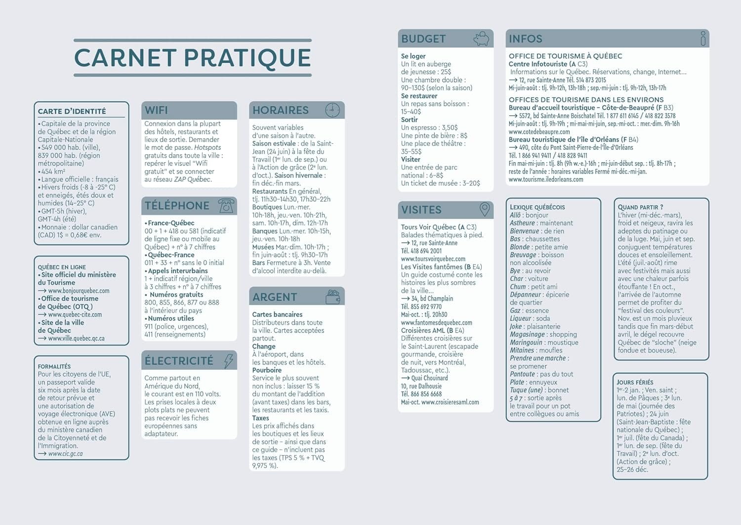 Guide de voyage de poche - Ville de Québec | Cartoville guide de voyage Gallimard