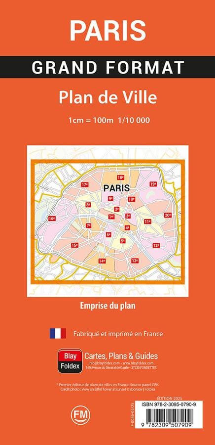 Paris - Plan de ville grand format | Blay Foldex plan de ville Blay Foldex