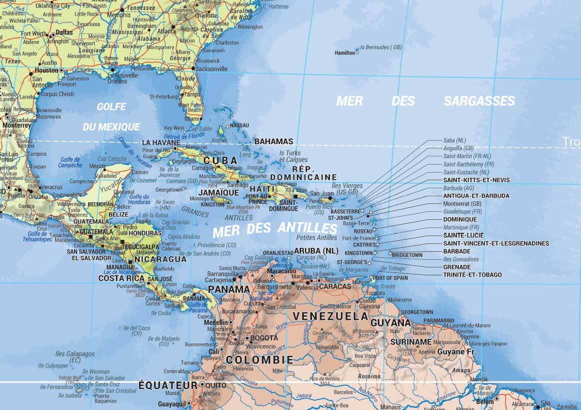 Planisphère plastifié - Monde politique (133 x 90 cm) | Blay Foldex carte murale roulée (en tube) Blay Foldex