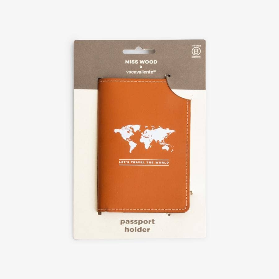 Porte passeport - brun | Miss Wood accessoire de voyage Miss Wood 