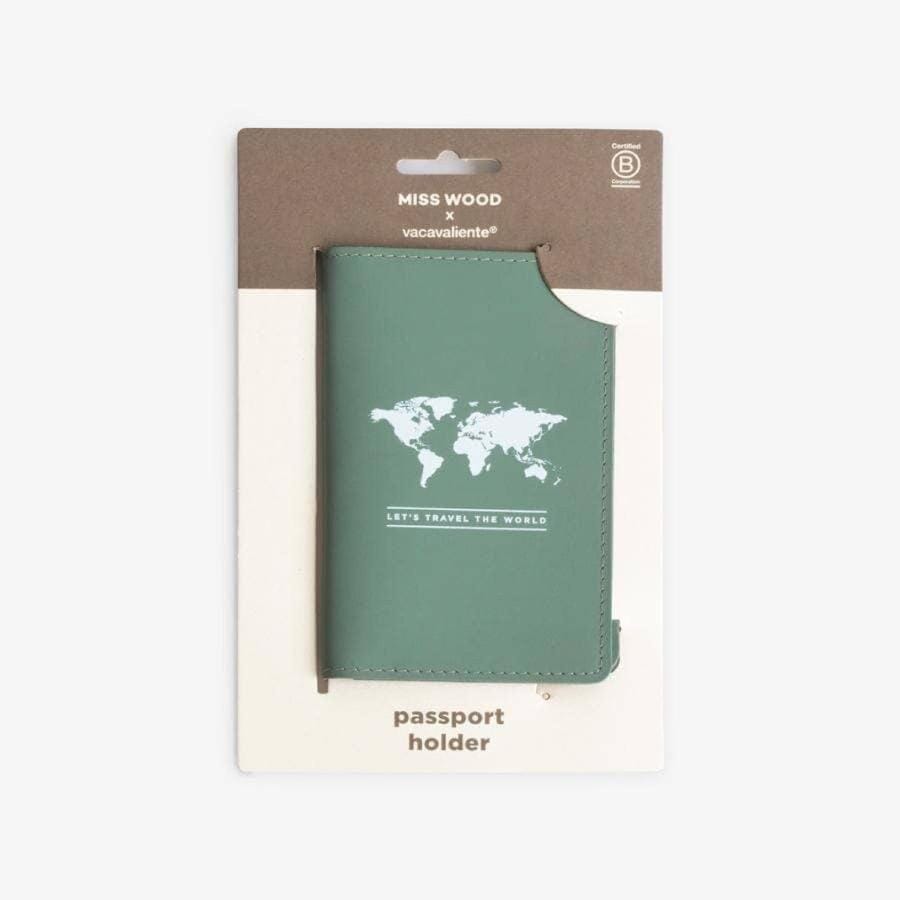 Porte passeport - vert | Miss Wood accessoire de voyage Miss Wood 