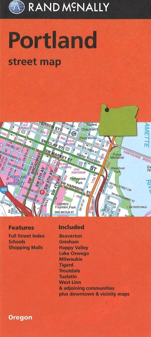Portland, Oregon | Rand McNally plan de ville Rand McNally