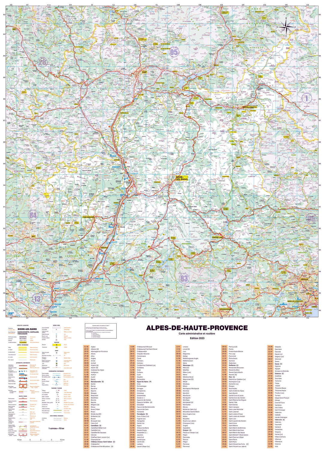 Poster - Alpes-de-Haute-Provence (119 x 85 cm) | Blay Foldex carte murale hors dimensions Blay Foldex 