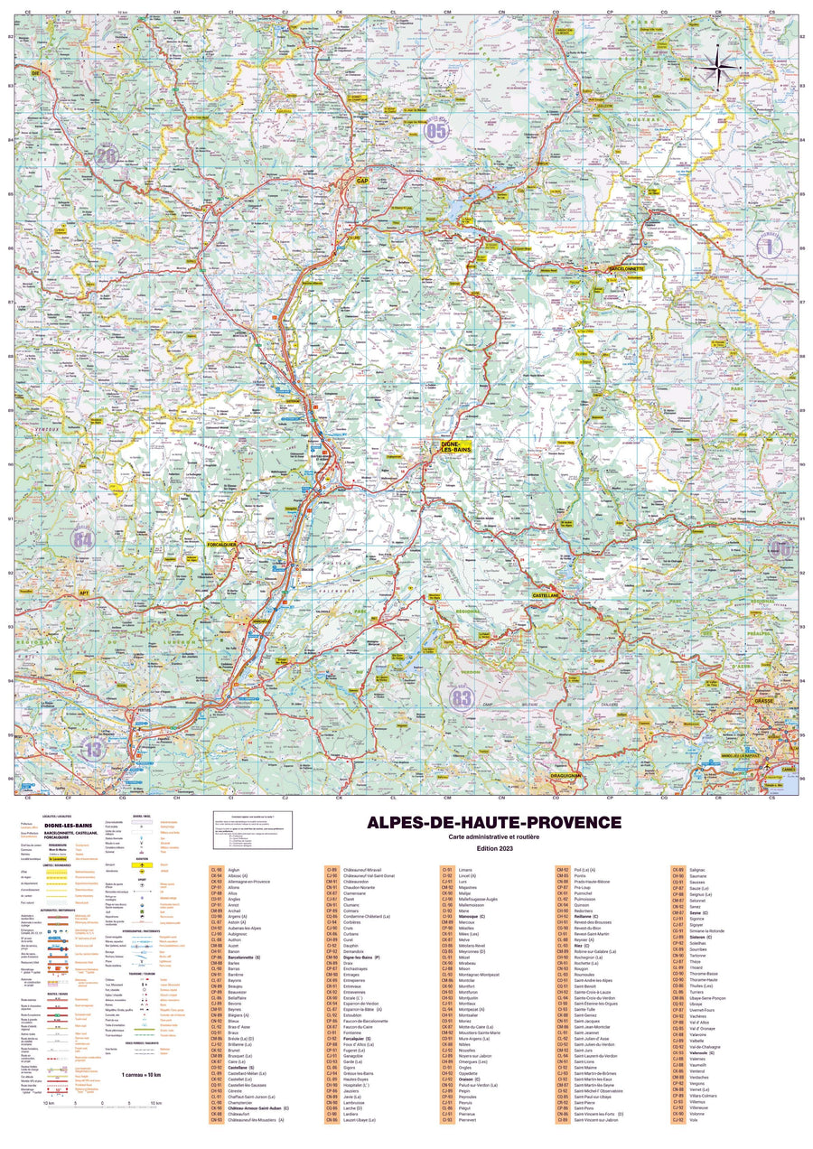 Poster - Alpes-de-Haute-Provence (119 x 85 cm) | Blay Foldex carte murale hors dimensions Blay Foldex 