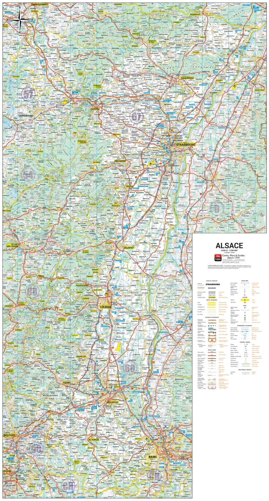 Poster - Alsace (51 x 95 cm) | Blay Foldex carte murale hors dimensions Blay Foldex 