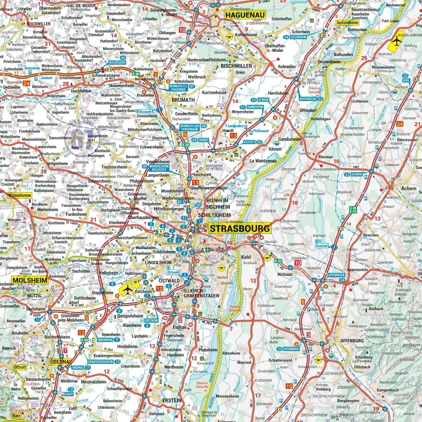 Poster - Alsace (51 x 95 cm) | Blay Foldex carte murale roulée (en tube) Blay Foldex