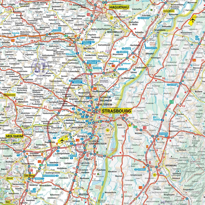 Poster - Alsace (51 x 95 cm) | Blay Foldex carte murale roulée (en tube) Blay Foldex