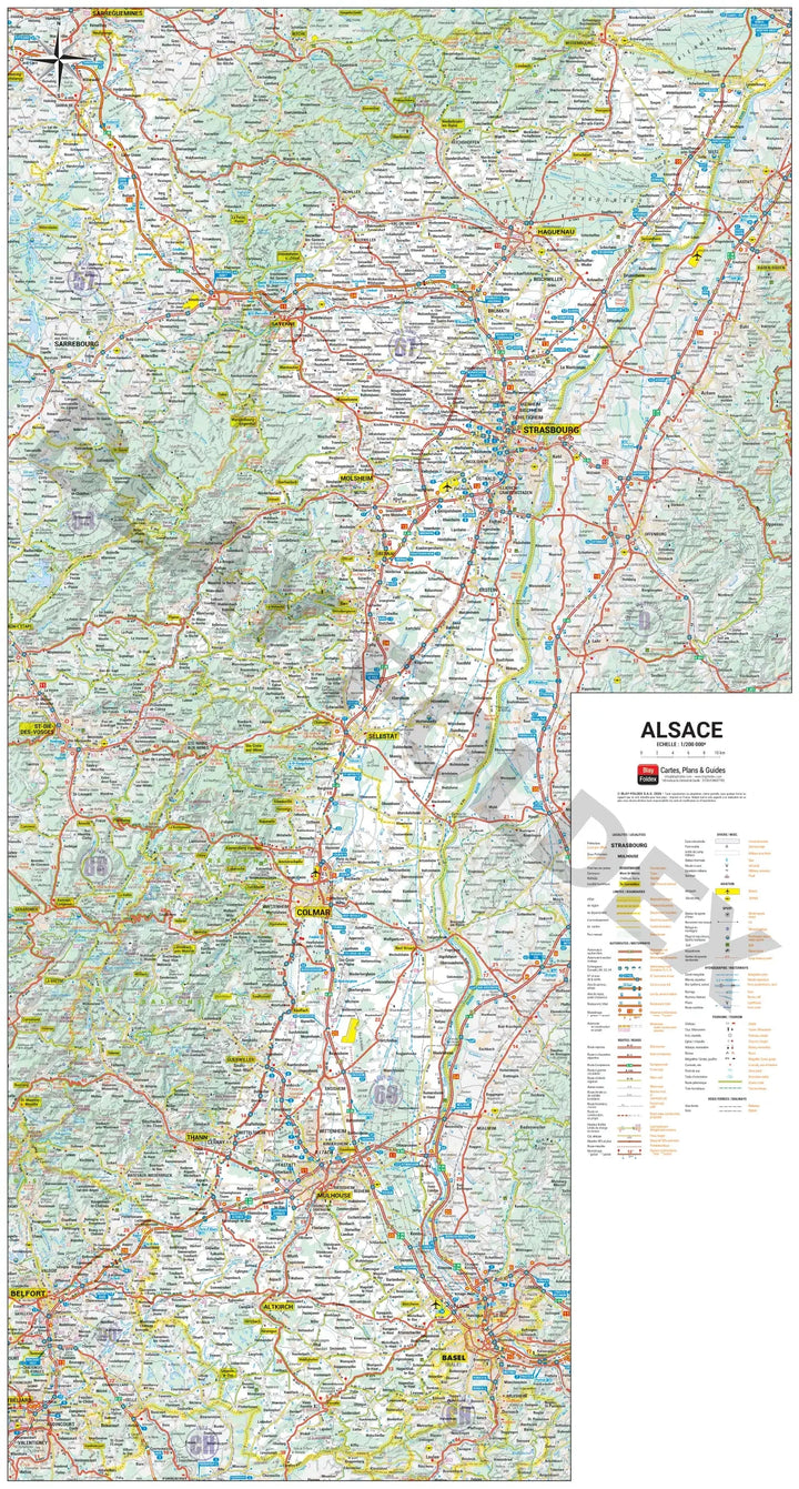 Poster - Alsace (51 x 95 cm) | Blay Foldex carte murale roulée (en tube) Blay Foldex