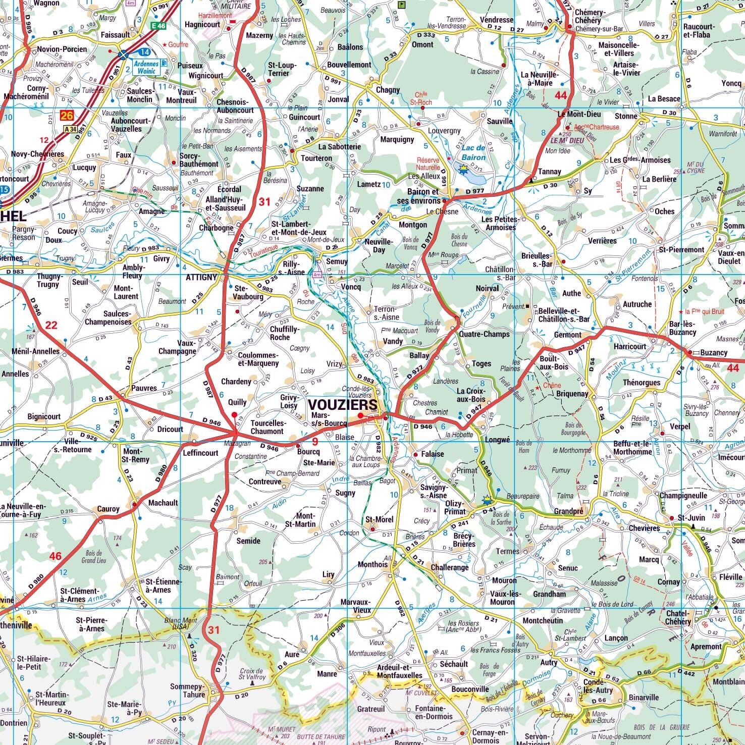 Poster - Ardennes (119 x 85 cm) | Blay Foldex carte murale roulée (en tube) Blay Foldex