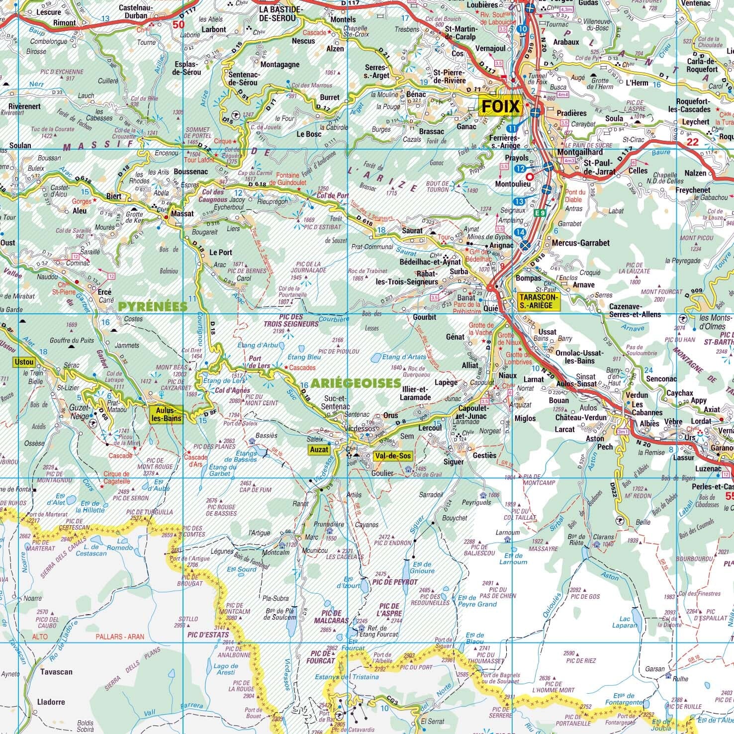 Poster - Ariège (119 x 85 cm) | Blay Foldex carte murale roulée (en tube) Blay Foldex