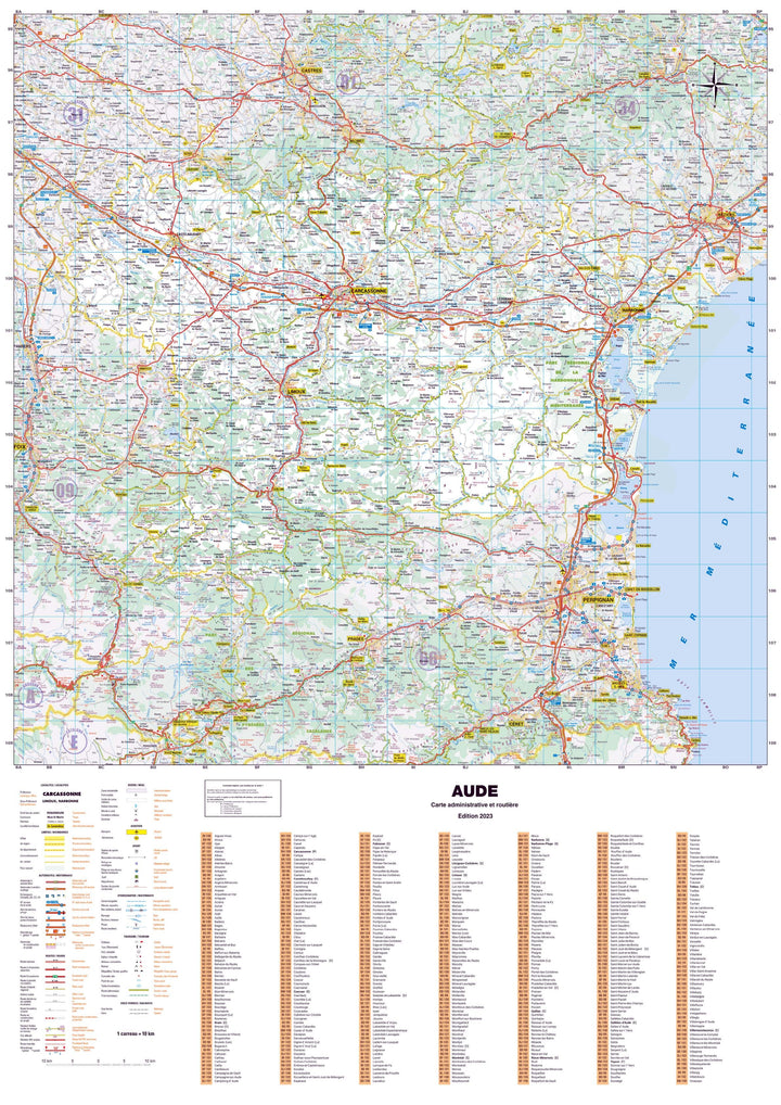 Poster - Aude (119 x 85 cm) | Blay Foldex carte murale hors dimensions Blay Foldex 
