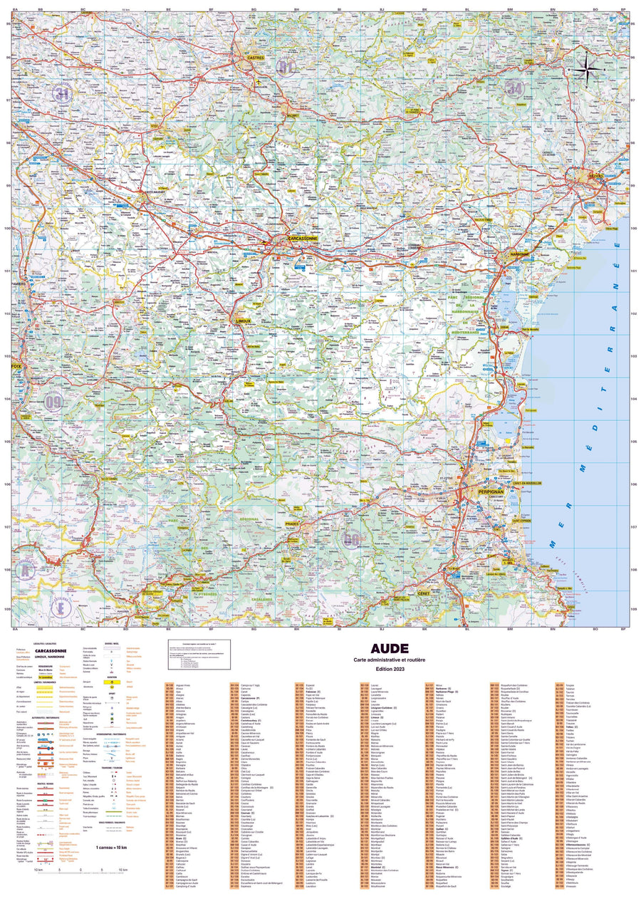 Poster - Aude (119 x 85 cm) | Blay Foldex carte murale hors dimensions Blay Foldex 