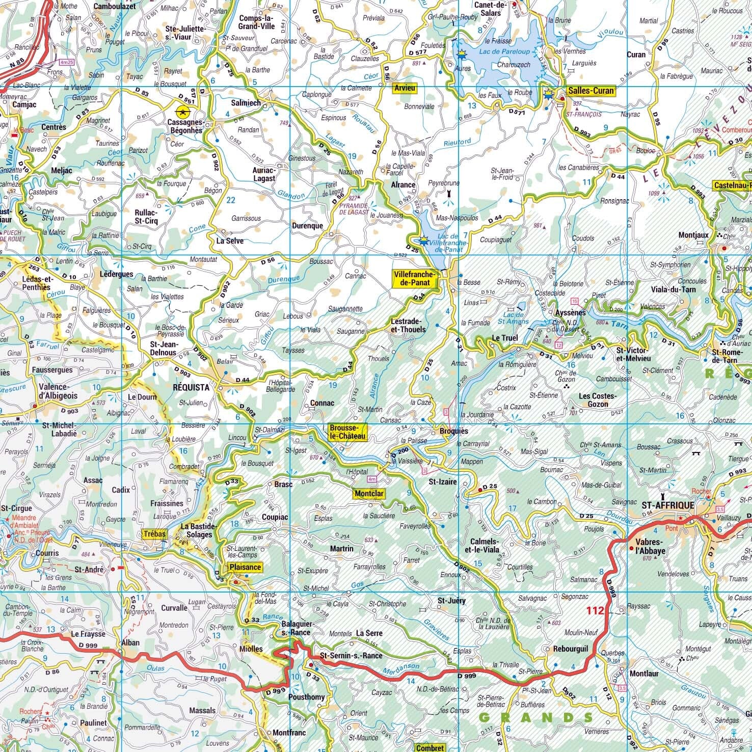 Poster - Aveyron (119 x 85 cm) | Blay Foldex carte murale roulée (en tube) Blay Foldex