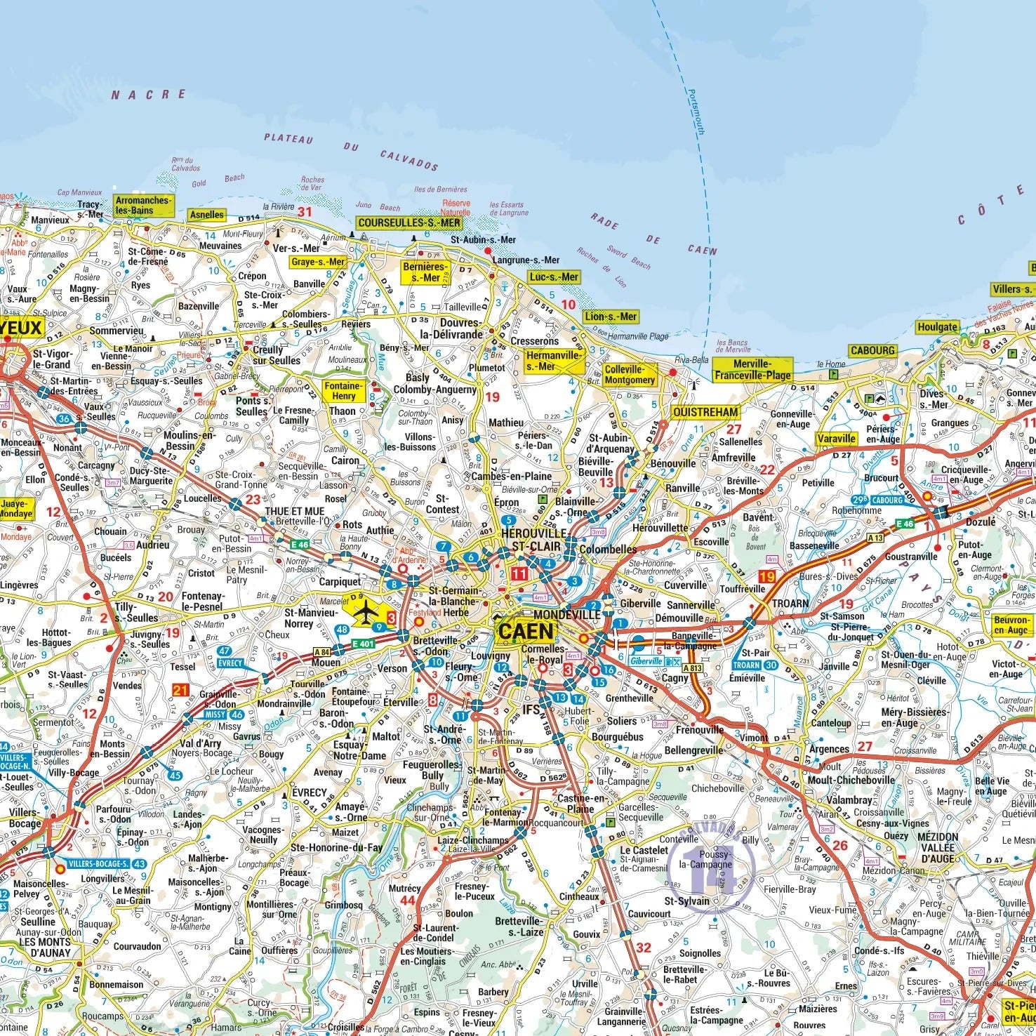 Poster - Basse-Normandie (109 x 94 cm) | Blay Foldex carte murale roulée (en tube) Blay Foldex