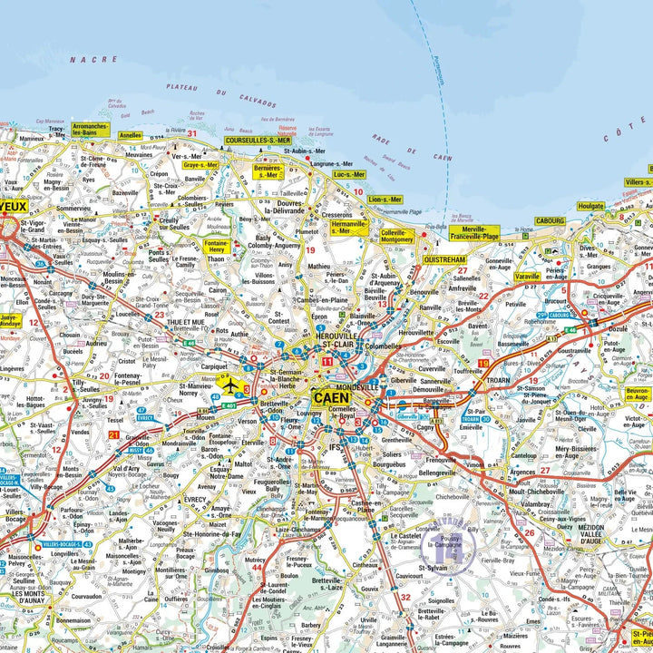 Poster - Basse-Normandie (109 x 94 cm) | Blay Foldex carte murale roulée (en tube) Blay Foldex