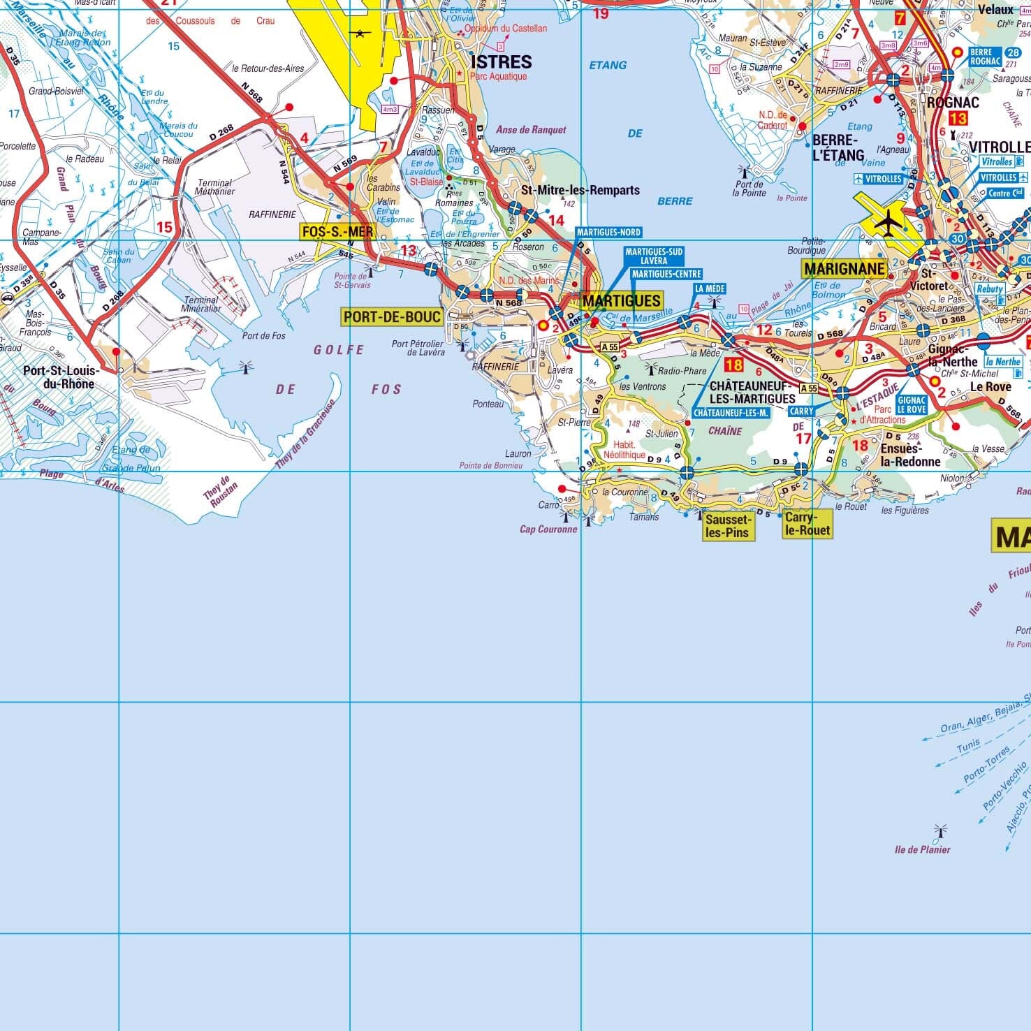 Poster - Bouches-du-Rhône (119 x 85 cm) | Blay Foldex carte murale roulée (en tube) Blay Foldex