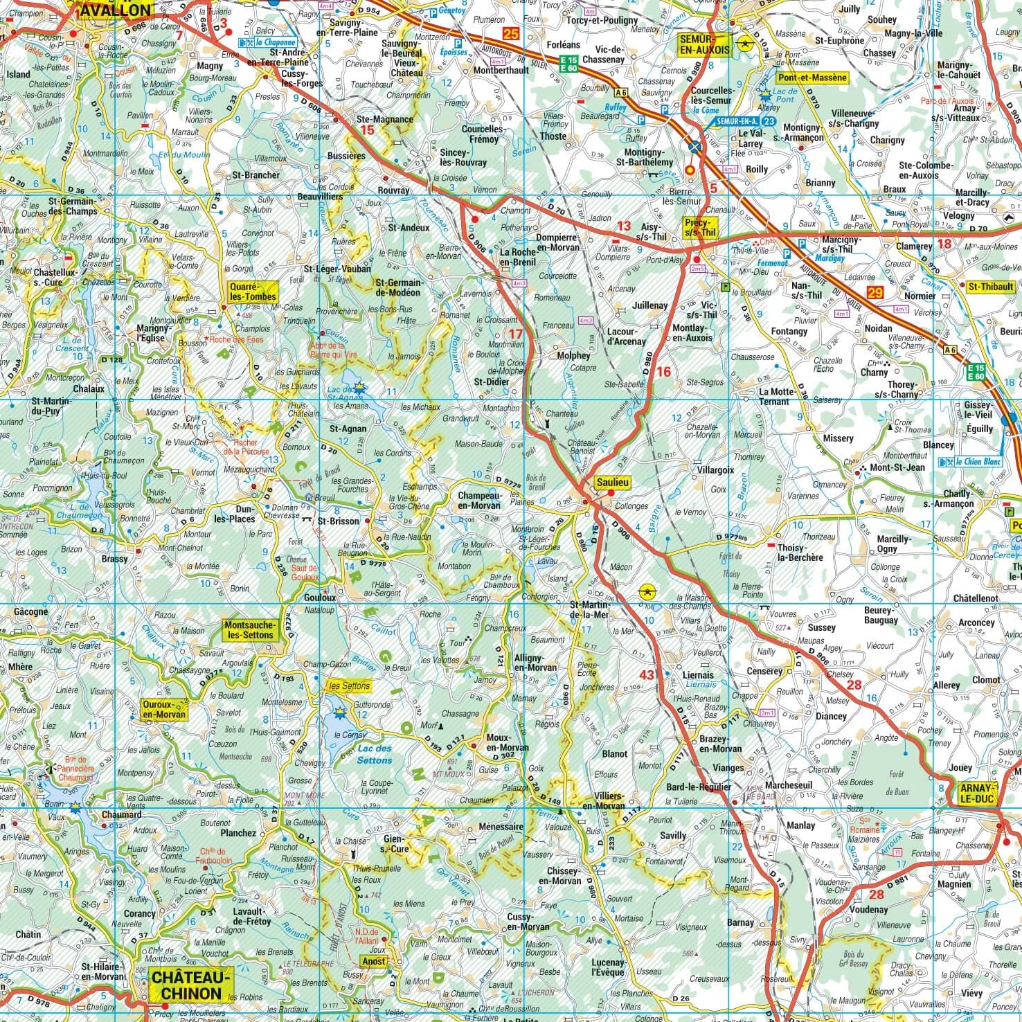 Poster - Bourgogne (105 x 127 cm) | Blay Foldex carte murale roulée (en tube) Blay Foldex