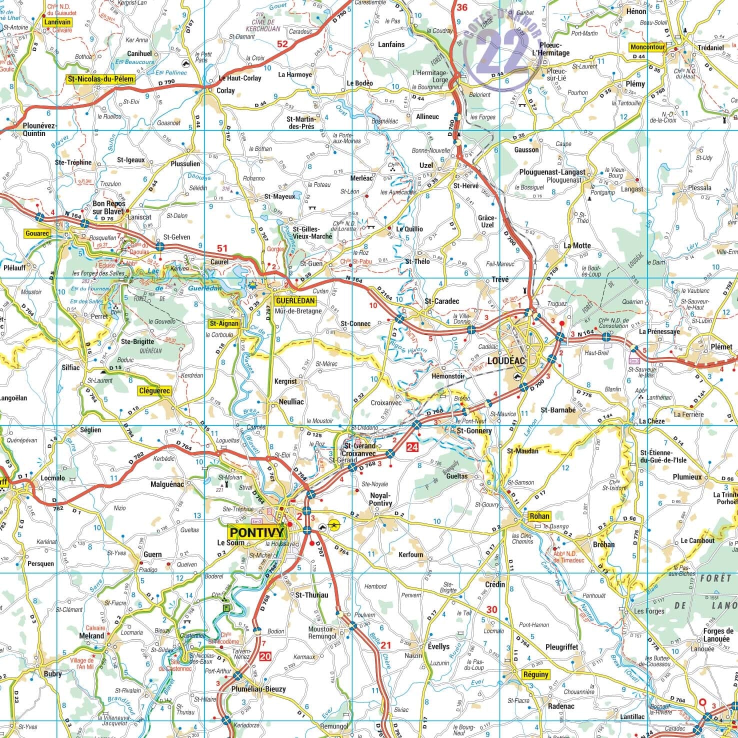 Poster - Bretagne (145 × 86 cm) | Blay Foldex carte murale roulée (en tube) Blay Foldex