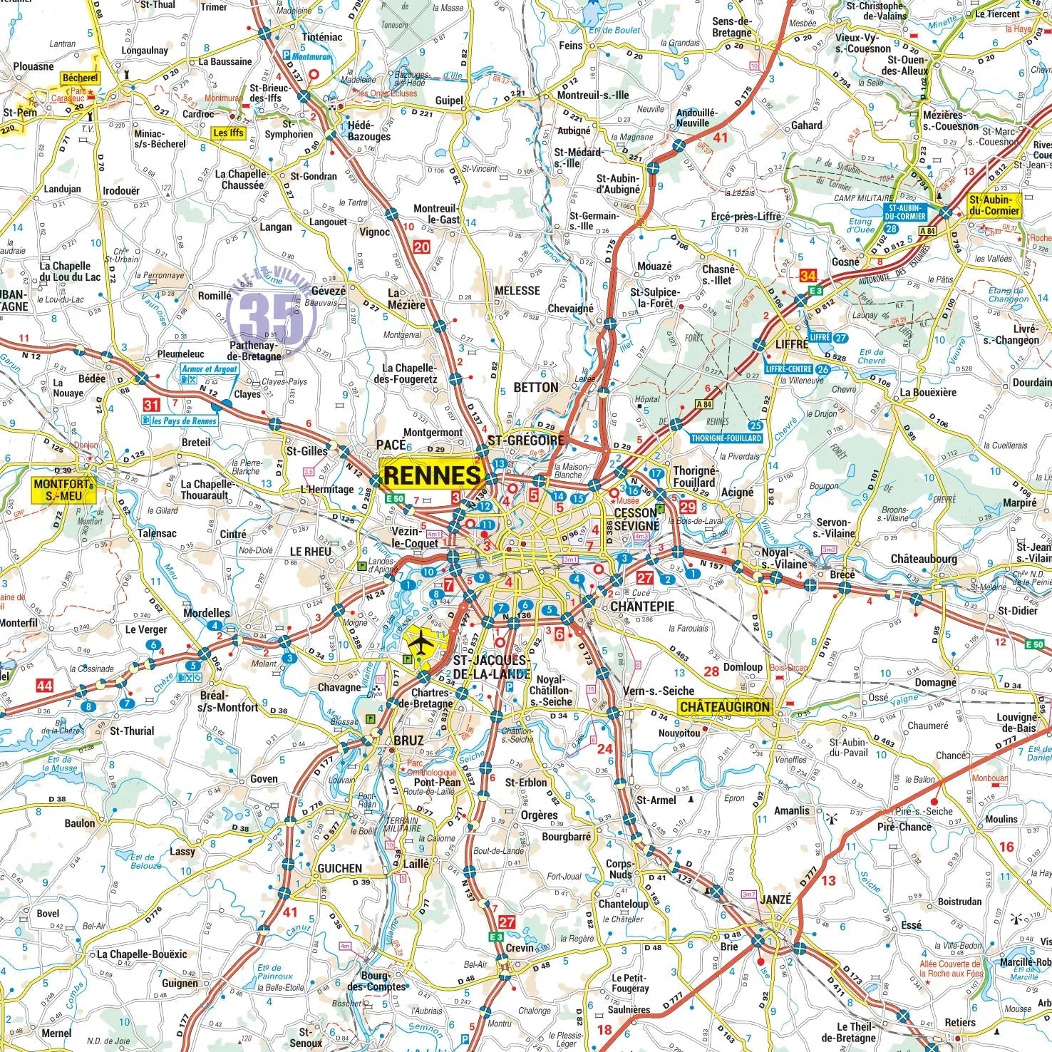 Poster - Bretagne (145 × 86 cm) | Blay Foldex carte murale roulée (en tube) Blay Foldex