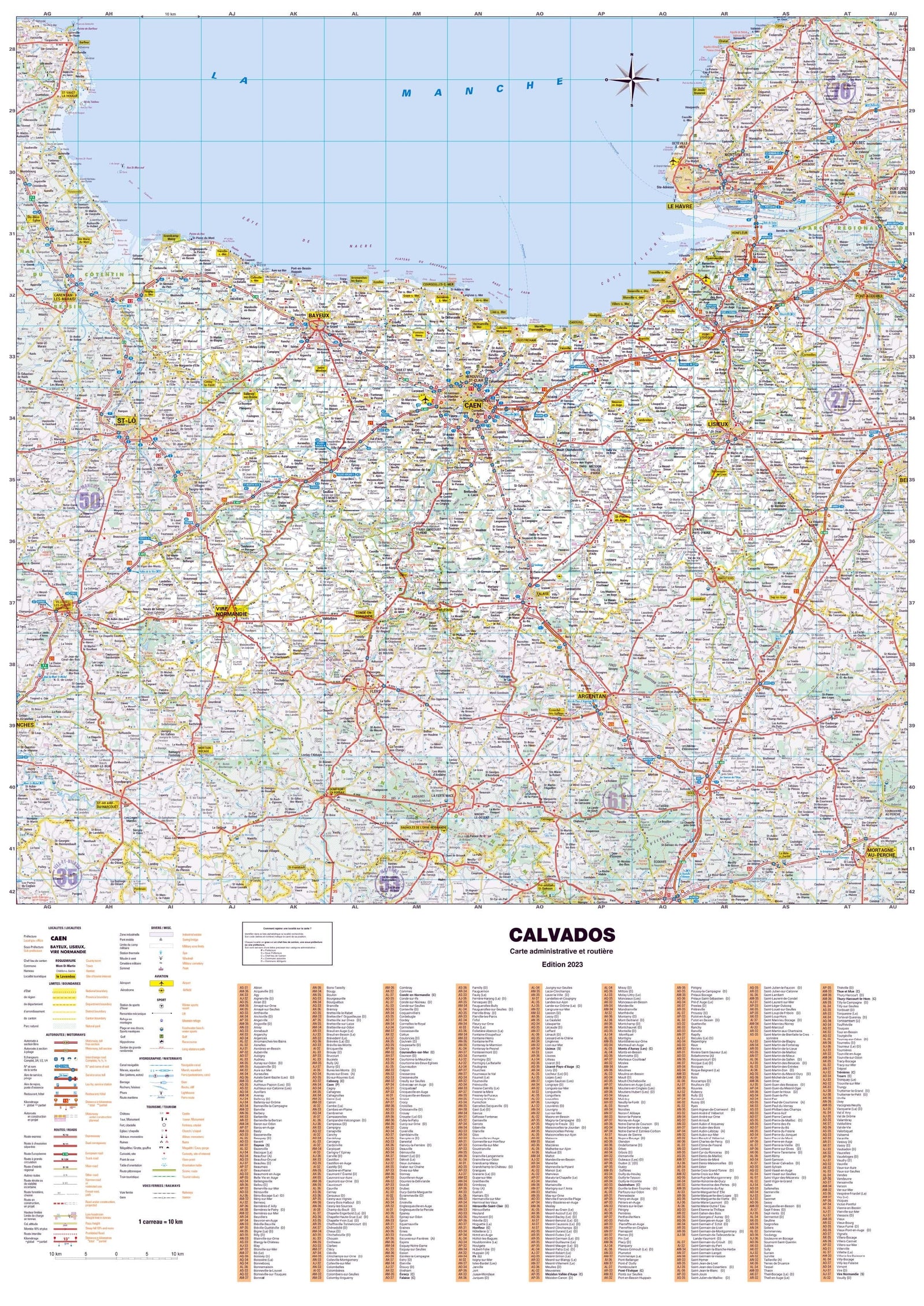 Poster - Calvados (119 x 85 cm) | Blay Foldex carte murale roulée (en tube) Blay Foldex