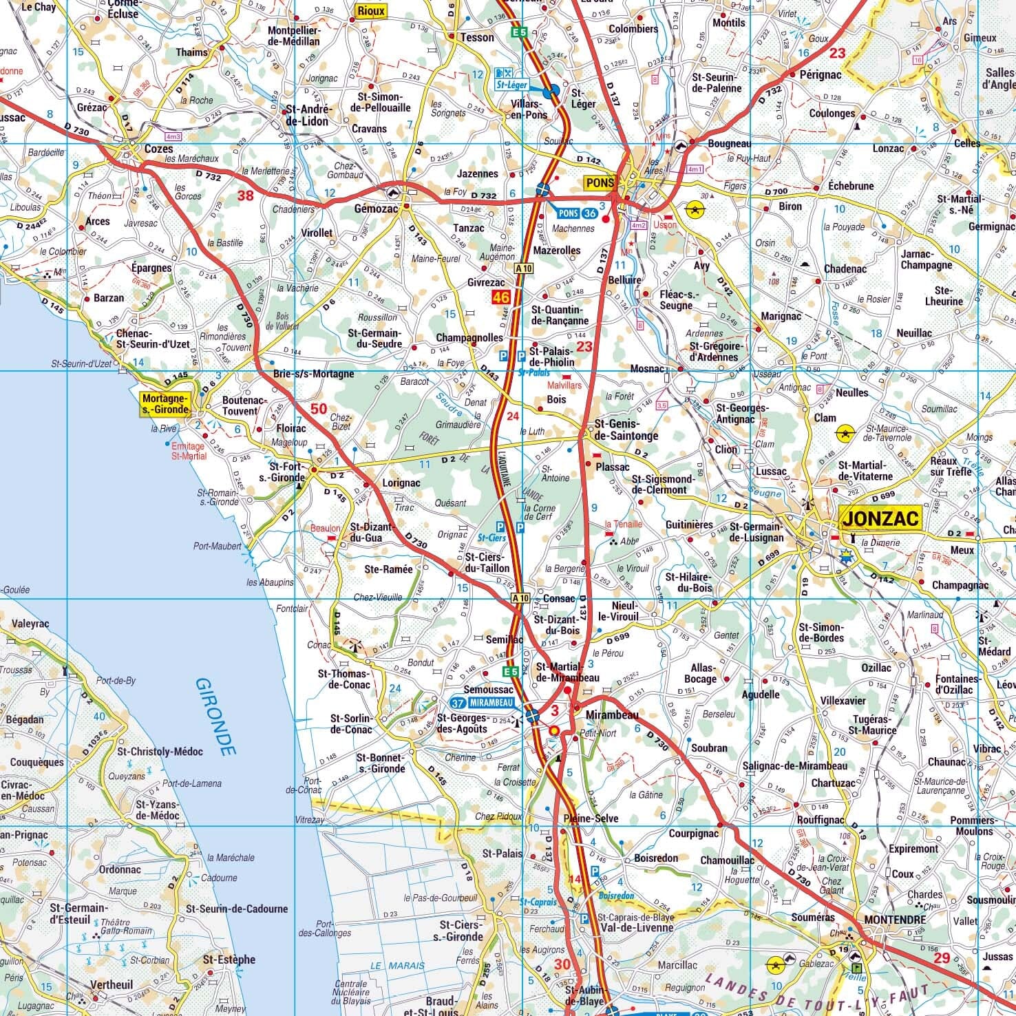 Poster - Charente-Maritime (119 x 85 cm) | Blay Foldex carte murale roulée (en tube) Blay Foldex