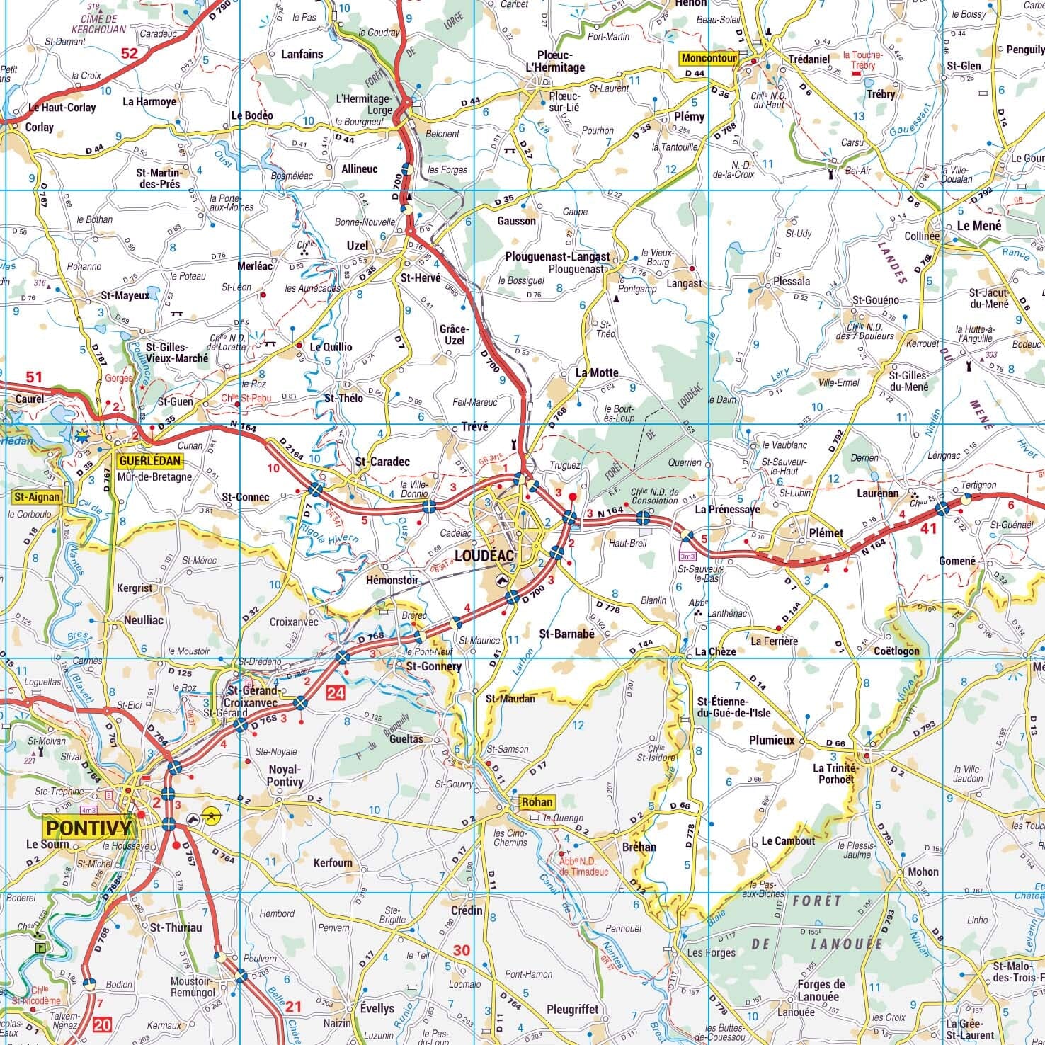 Poster - Côtes-d'Armor (119 x 85 cm) | Blay Foldex carte murale roulée (en tube) Blay Foldex