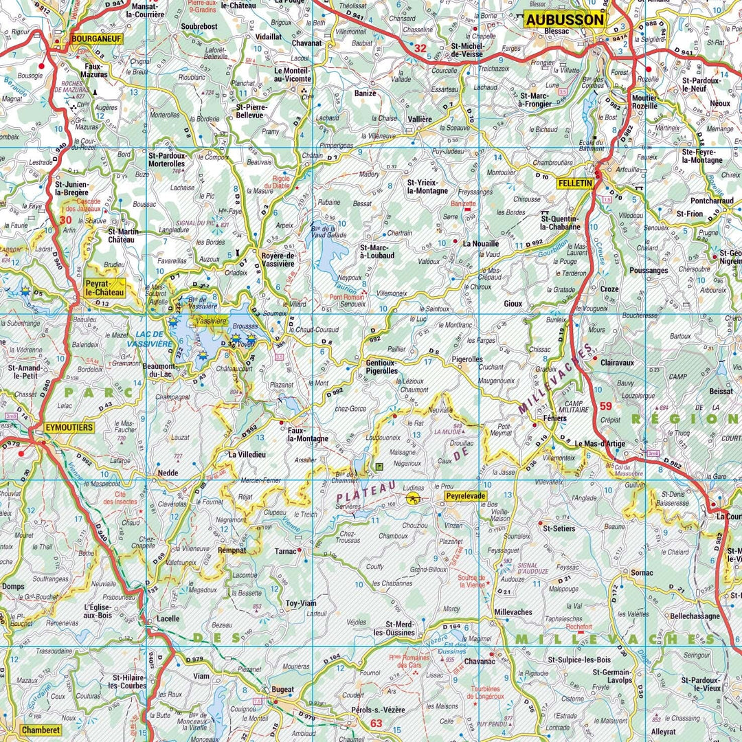 Poster - Creuse (119 x 85 cm) | Blay Foldex carte murale hors dimensions Blay Foldex 