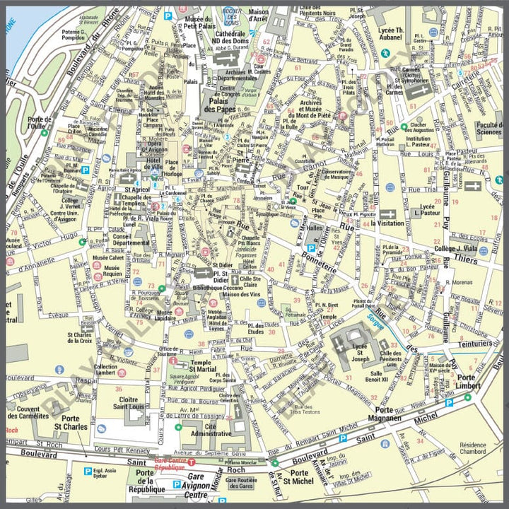 Poster de ville - Avignon (100 x 70 cm) | Blay Foldex carte murale hors dimensions Blay Foldex 