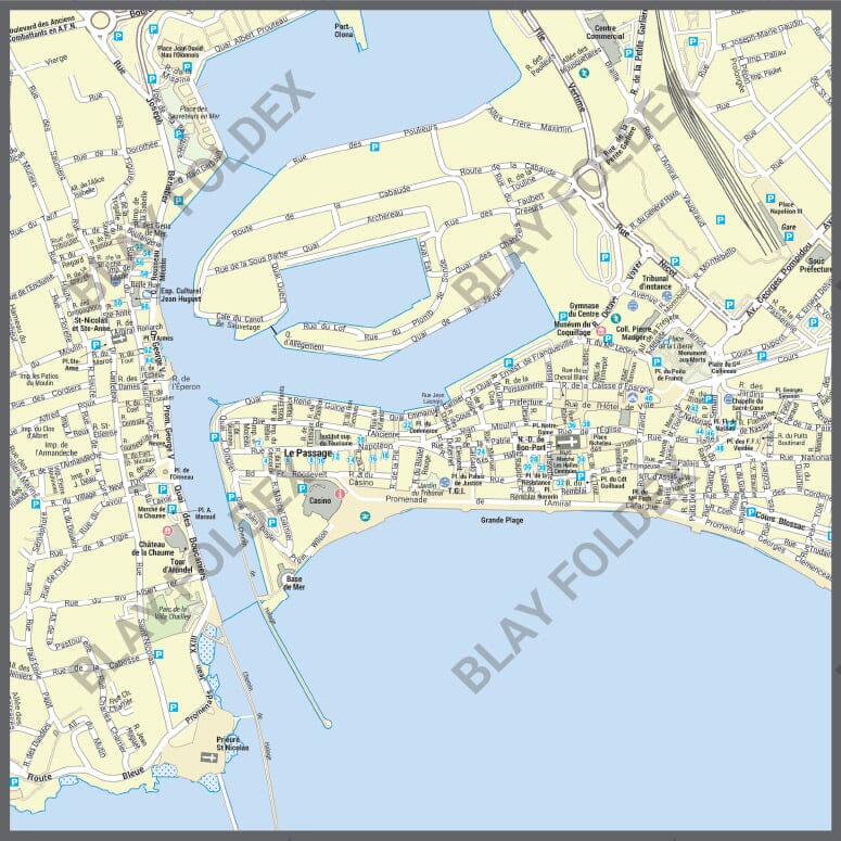 Poster de ville - Les Sables d'Olonne (70 x 100 cm) | Blay Foldex carte murale roulée (en tube) Blay Foldex