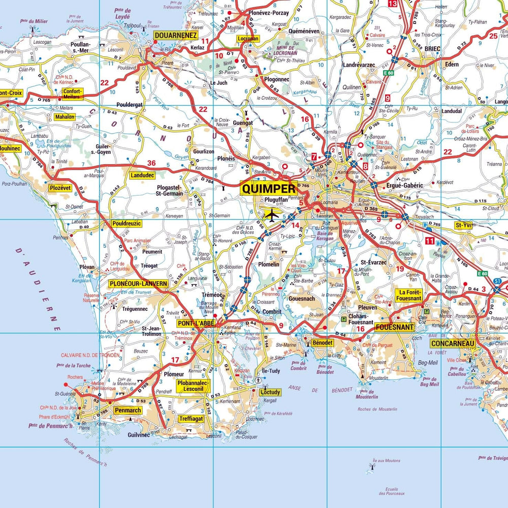 Poster - Finistère (119 x 85 cm) | Blay Foldex carte murale hors dimensions Blay Foldex 